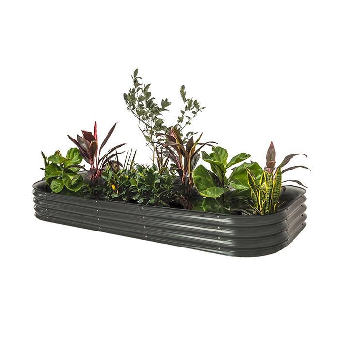 Vego Garden 11 Inch Tall 10 in 1 Modular Metal Raised Garden Bed Kit - Modern Gray
