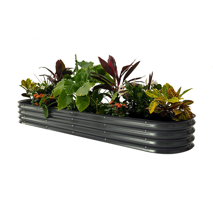 Vego Garden 11 Inch Tall 9 in 1 Modular Metal Raised Garden Bed Kit - Modern Gray