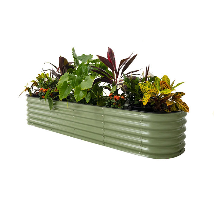 Vego Garden 17 Inch Tall 9 in 1 Modular Metal Raised Garden Bed Kit