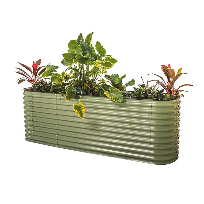 Vego Garden 32 Inch Tall 9 in 1 Modular Metal Raised Garden Bed Kit - Olive Green