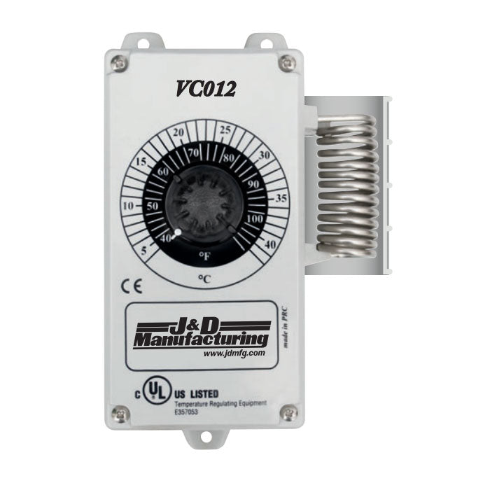 J&D Manufacturing Single Stage Thermostat with Type 2 Enclosure and no Cord, 115/230 Volt