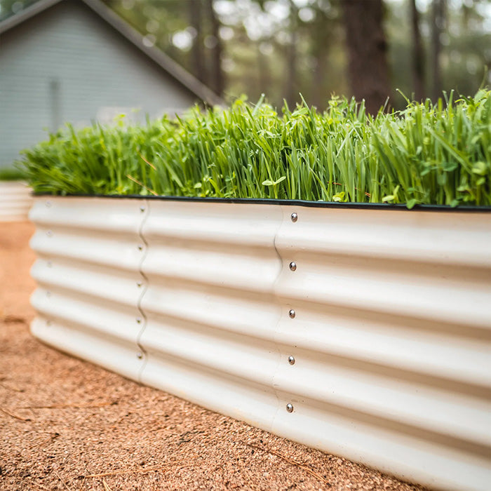 Vego Garden 17 Inch Tall 4 in 1 Modular Metal Raised Garden Bed Kit - Modern Gray