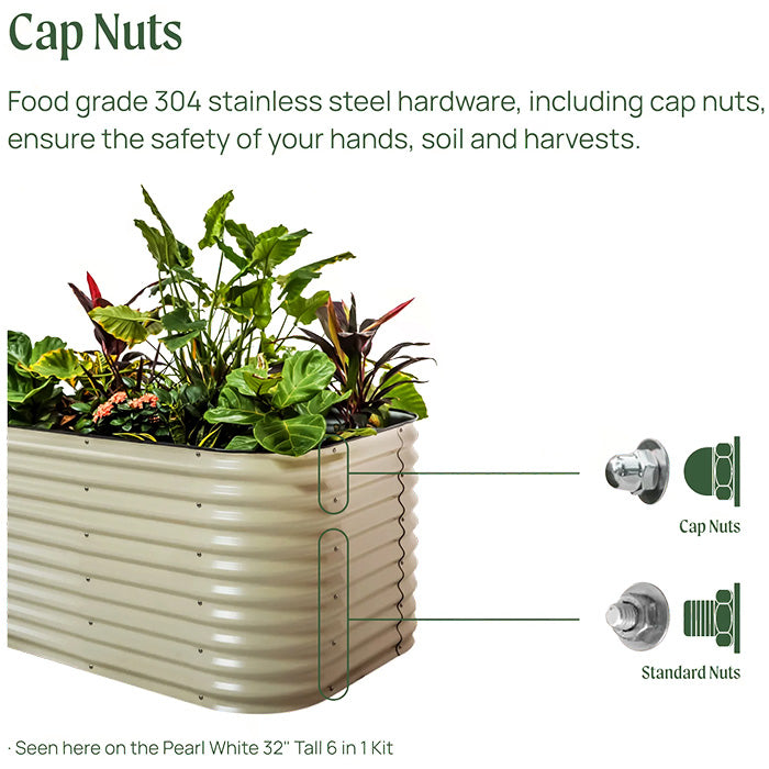 Vego Garden 32 Inch Tall 42 Wide Round Metal Raised Garden Bed - Olive Green