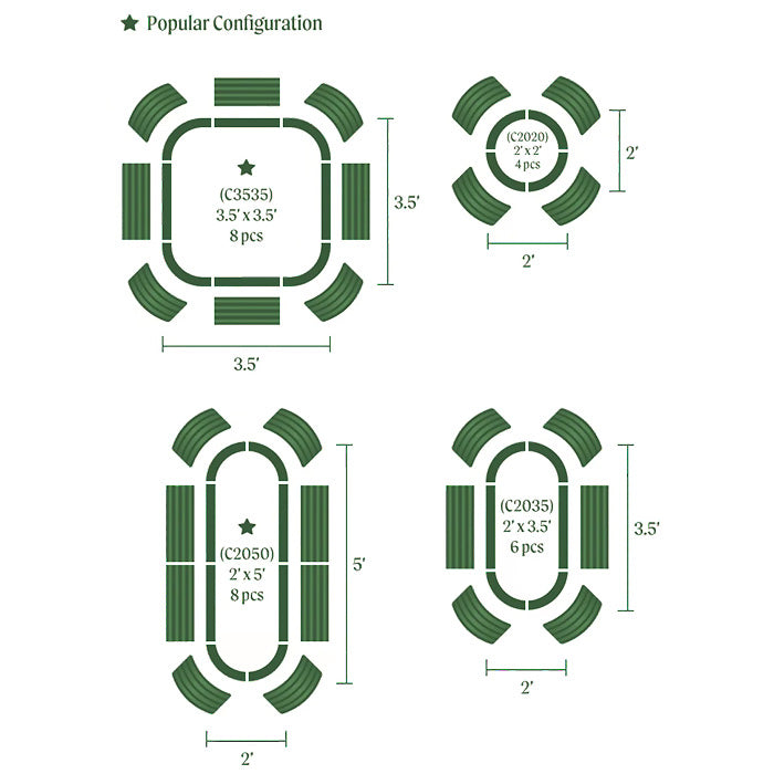 Vego Garden 17 Inch Tall 4 in 1 Modular Metal Raised Garden Bed Kit - Modern Gray