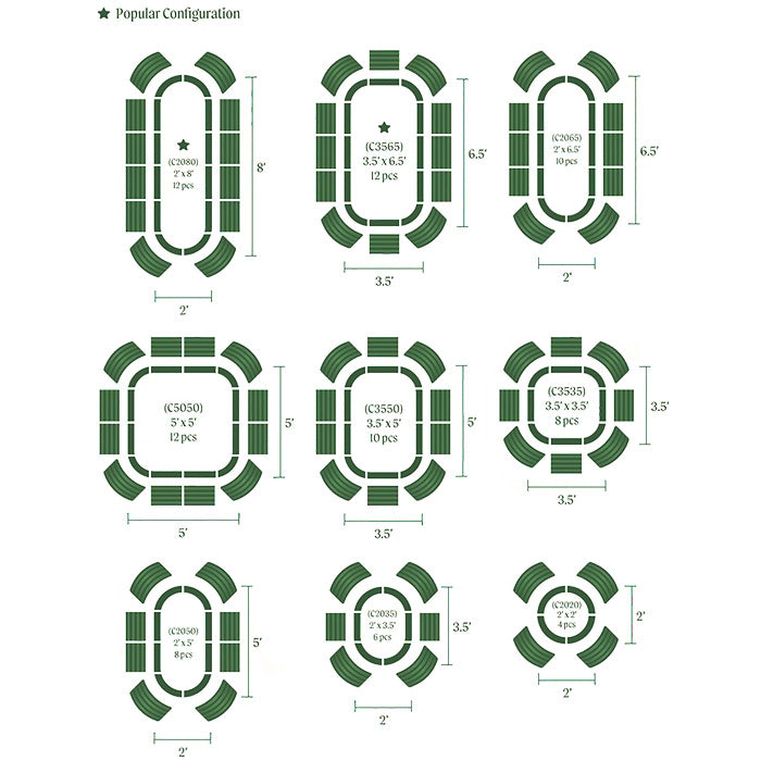 Vego Garden 17 Inch Tall 9 in 1 Modular Metal Raised Garden Bed Kit - British Green