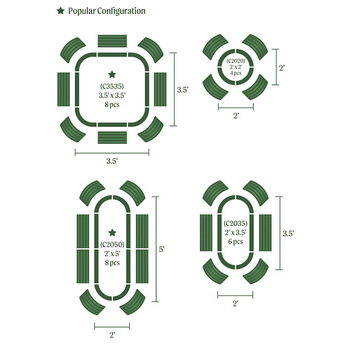 Vego Garden 17 Inch Tall 4 in 1 Modular Metal Raised Garden Bed Kit