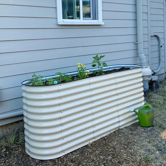 Vego Garden 32 Inch Tall 6 in 1 Modular Metal Raised Garden Bed Kit - Modern Gray