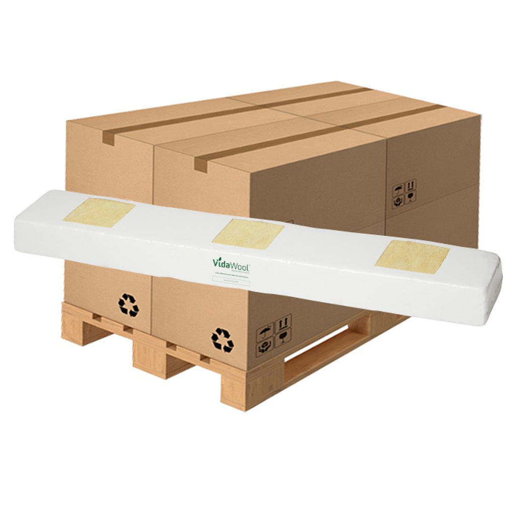 VidaWool Rockwool Long HC Slab with 4 Holes, 3" (H) x 6" (W) x 39.5" (L), Case of 16 - Pallet of 16 Cases (256 Total Blocks)
