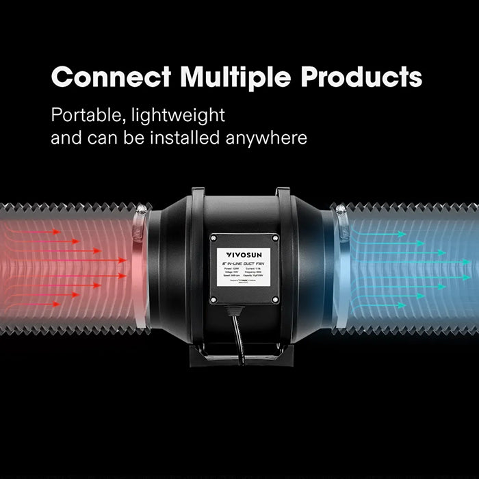 Vivosun Black Non-Insulated Flex Air Aluminum Ducting, 4" x 16'