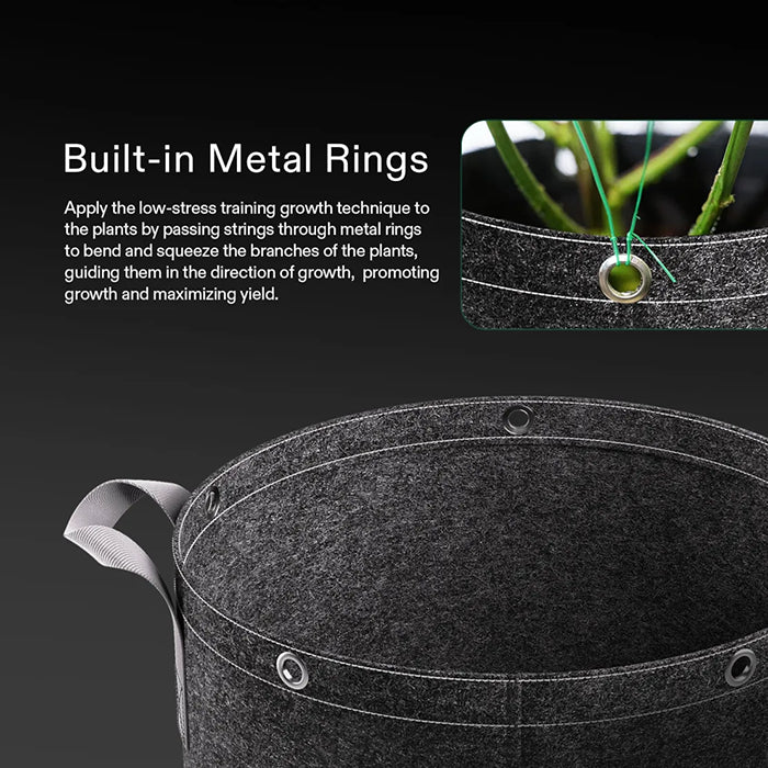 Vivosun Thick Nonwoven Fabric Pot with Handles & Multi-Purpose Rings, 25 Gallon, Pack of 5