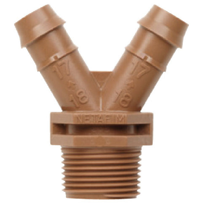 Netafim "V" Inch 2 Way Insert x 3/4 Inch MPT, 17mm - Case of 200