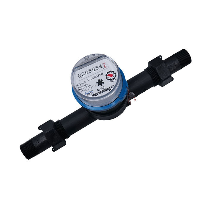 Dosatron Water Meter with Couplers, 1 Pulse per Gallon, 3/4 Inch