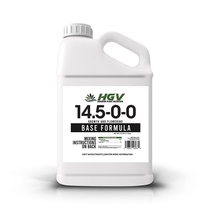 HGV Nutrients Growth and Flowering Base Formula 14.5-0-0, 1 Gallon Jug