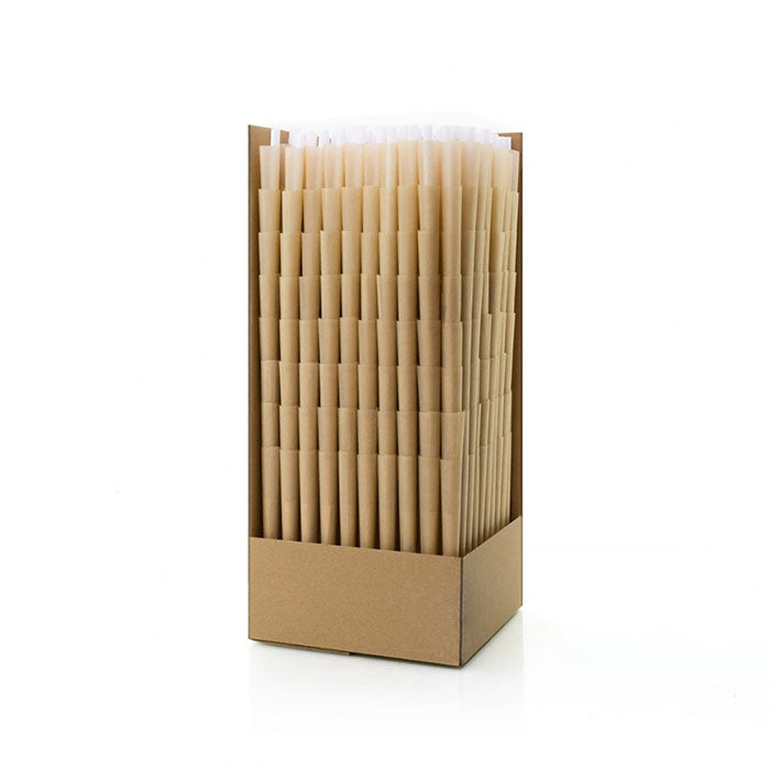Futurola 1 1/4" Size 84/26 Dutch Brown Pre-Rolled Cone with Non-Printed Tip - Case of 5400