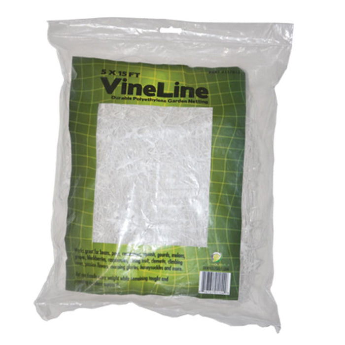 DL Wholesale VineLine White Plastic Garden Trellis Netting with 6" Squares, 5' x 15'