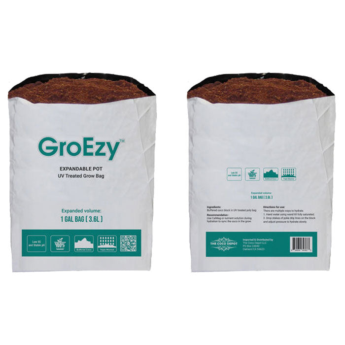 The Coco Depot GroEzy Expandable Pot in UV Treated Grow Bag, 1 Gallon - Pack of 55