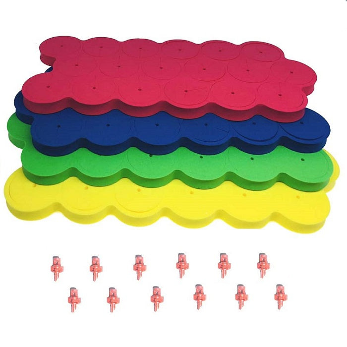 DL Wholesale 1.625'' Neoprene Insert Replacements (Green, Yellow, Blue and Red), Pack of 72 + Pack of 12 Sprayers