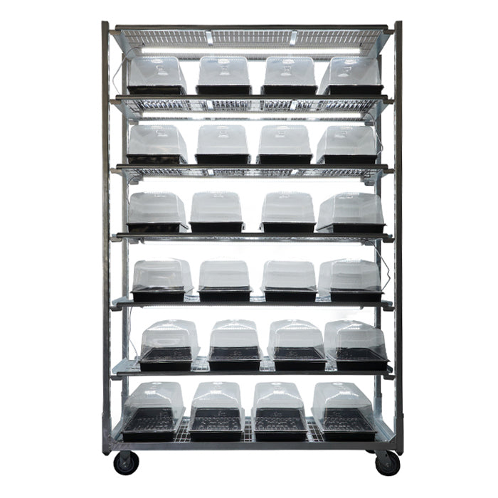 DL Wholesale Mobile Metal Plant Trolley With 4 Casters, Galvanized Steel, 59 Inch x 22 Inch x 88 Inch