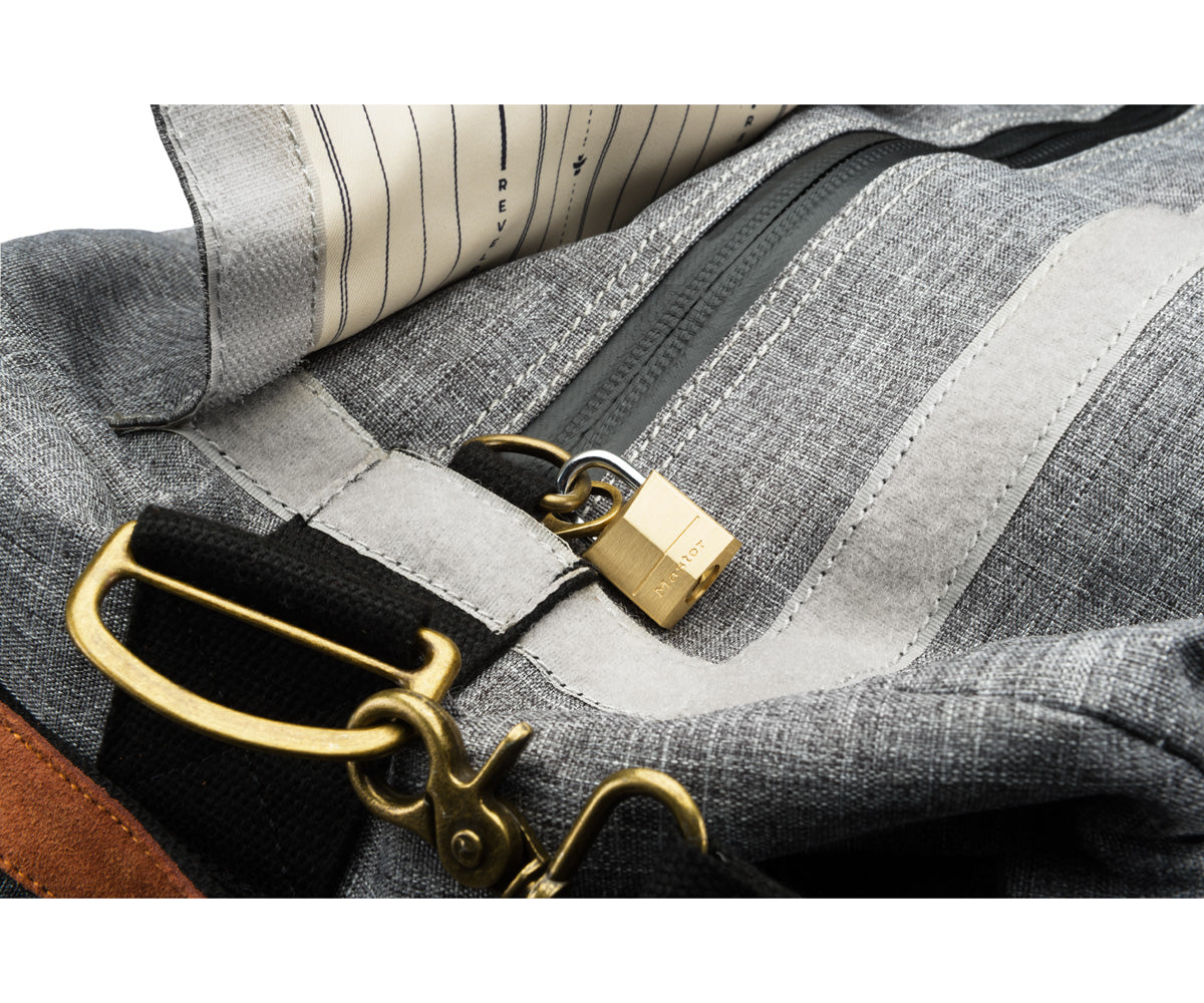 Revelry Supply The Around-Towner Medium Odor Absorbing Duffel, Striped Black