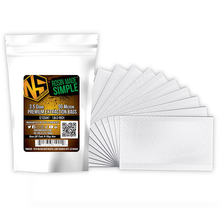 NugSmasher 3.5 Gram Premium Extraction Bags, 90 Micron, Pack of 12