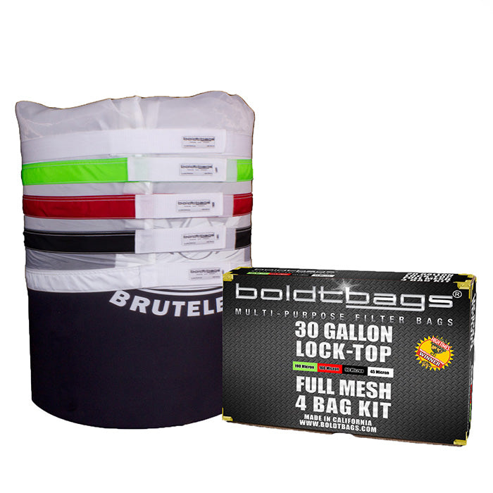 Boldtbags Lock-Top Full Mesh Stacker Bubble Bags, 30 Gallon 4 Bag Kit