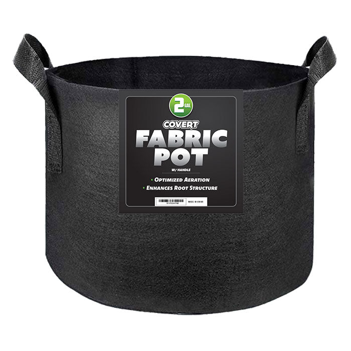 Covert Fabric Pot with Handle, 2 Gallon - Black