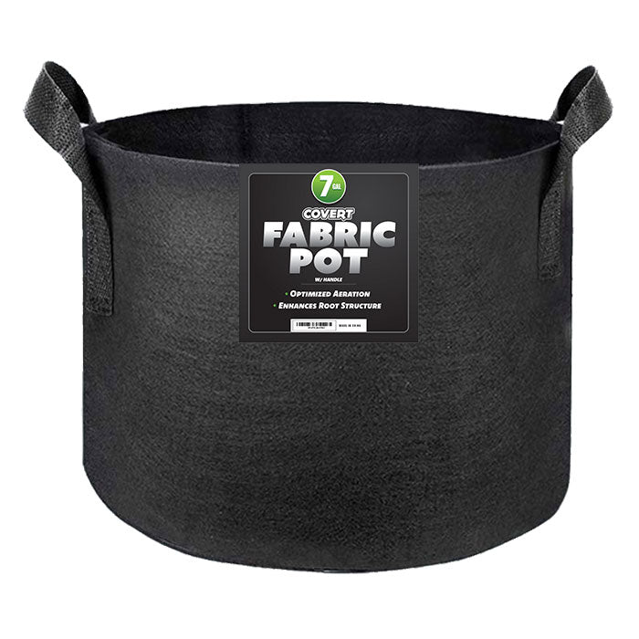 Covert Fabric Pot with Handle, 7 Gallon - Black