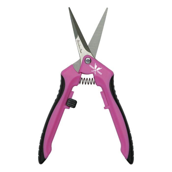 DL Wholesale Piranha Pruner Straight Blade Stainless Steel Trimming Scissors, Pink