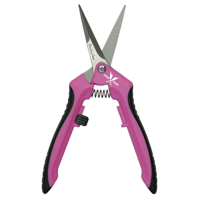 DL Wholesale Piranha Pruner Curved Blade Stainless Steel Trimming Scissors, Pink