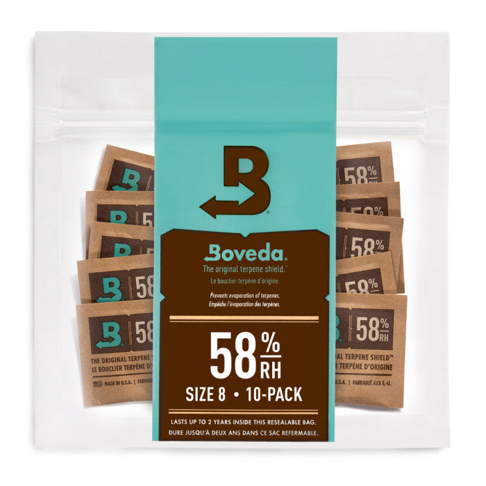 Boveda 2-Way Humidity Control Packs, 58% - 8 Gram, Pack of 10