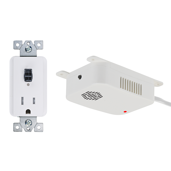 Docking Drawer Fire Guard Power Outlet With Smoke and Heat Sensor, 120 Volt, 15 Amp - NEMA 5-15R