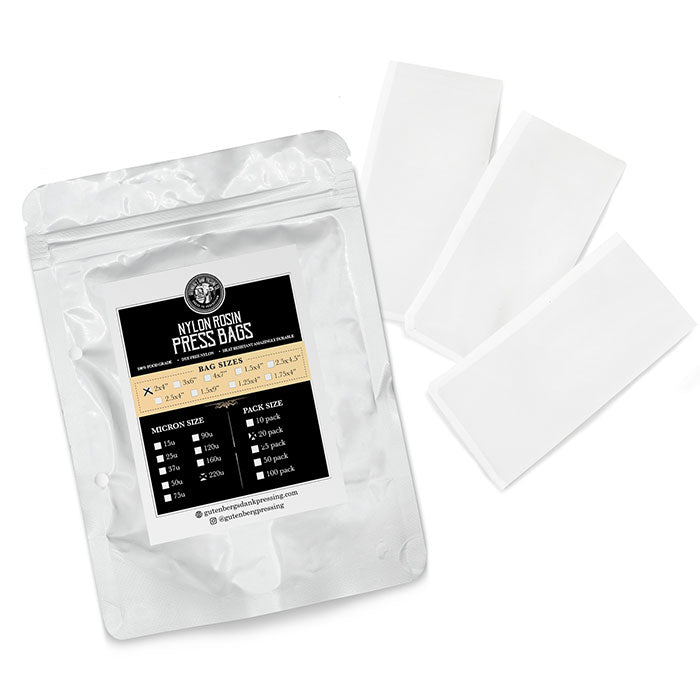 Gutenbergs Dank Pressing Co. 2" x 4" Rosin Bags, 220 Micron - Pack of 20