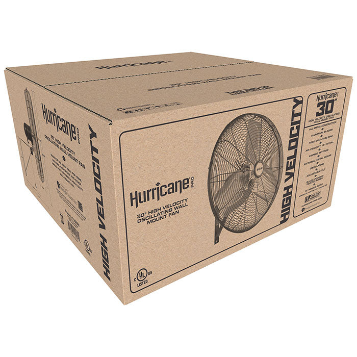 Hurricane Pro Commercial Grade Oscillating Wall Mount Fan, 30 in