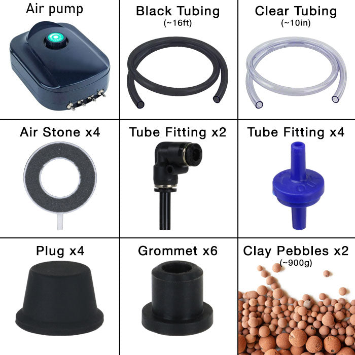 Grow1 Deep Water Culture Hydroponic System - 4 Buckets