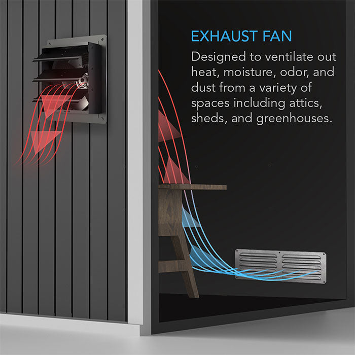 AC Infinity AIRLIFT S10 Shutter Exhaust Ventilation Fan with Speed Controller, 10"