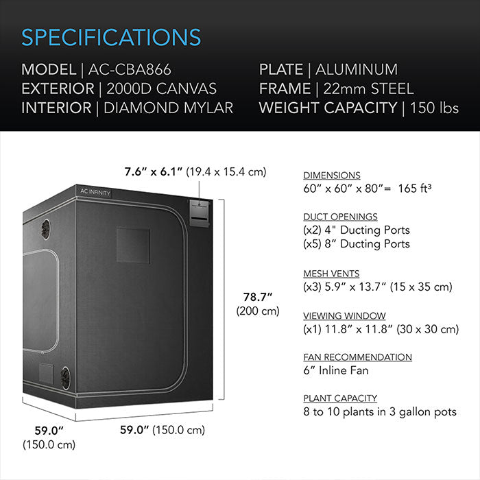 AC Infinity CLOUDLAB 5' x 5' Grow Tent