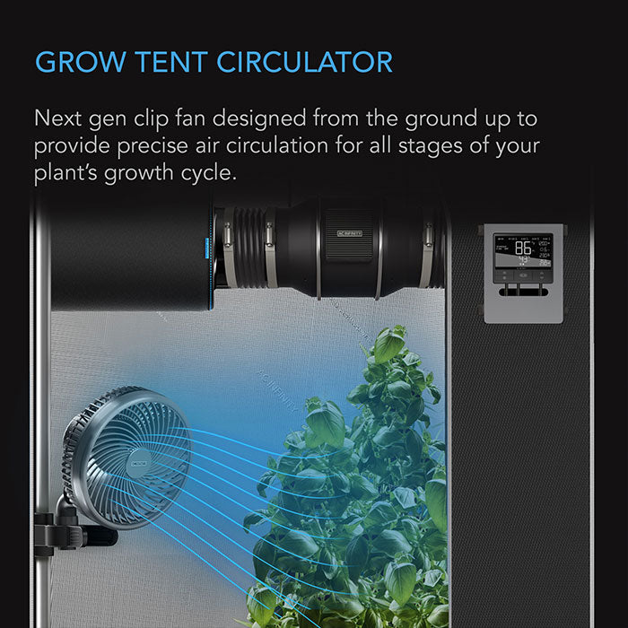 AC Infinity CLOUDRAY A6 Manual Swivel Grow Tent Clip Fan, 6"
