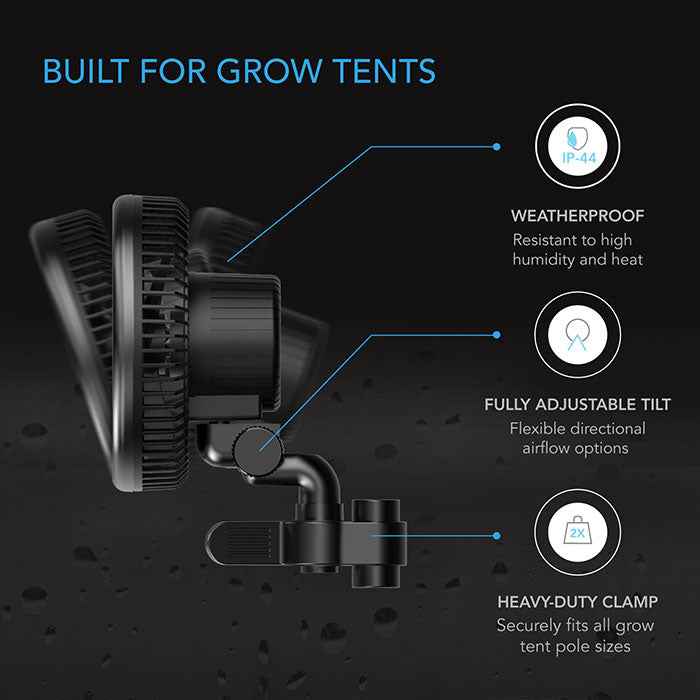 AC Infinity CLOUDRAY A Series Manual Swivel Grow Tent Clip Fan