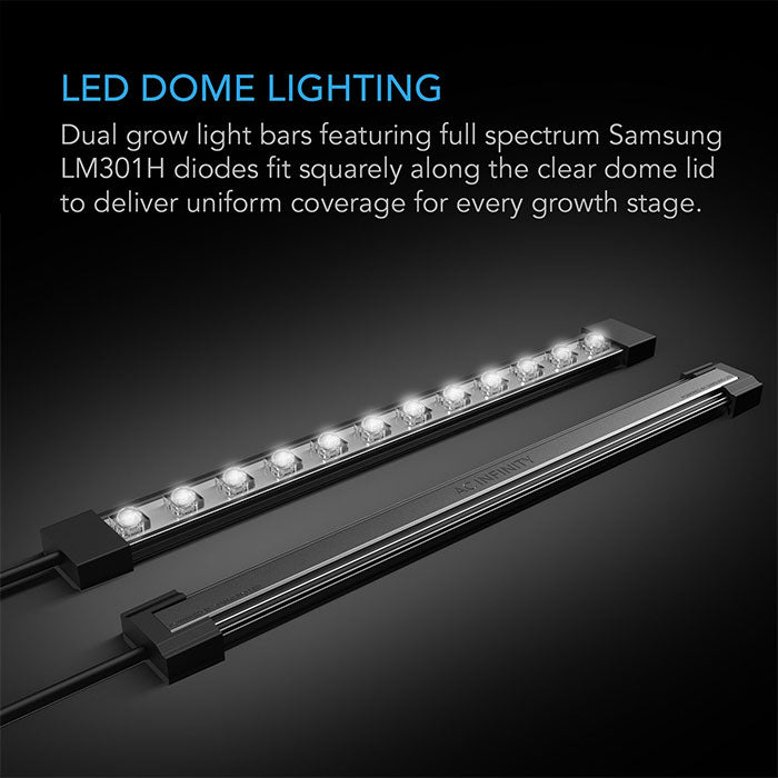 AC Infinity Germination Kit with Humidity Dome and LED Grow Light Bars, 5x8 Cell Tray (40 Site)