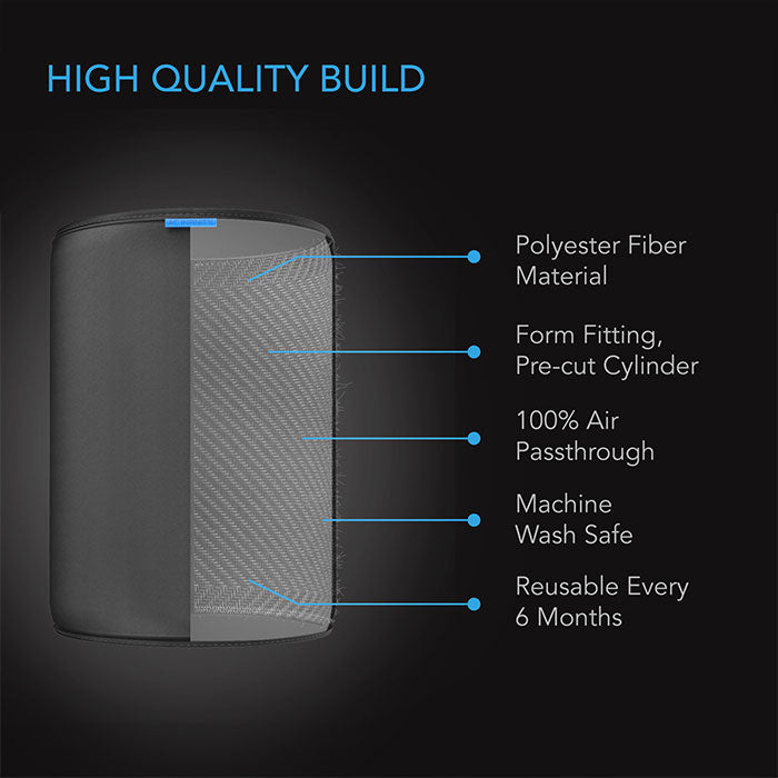AC Infinity Cloth Pre-Filter for Inline Carbon filter, 10" - Pack of 2