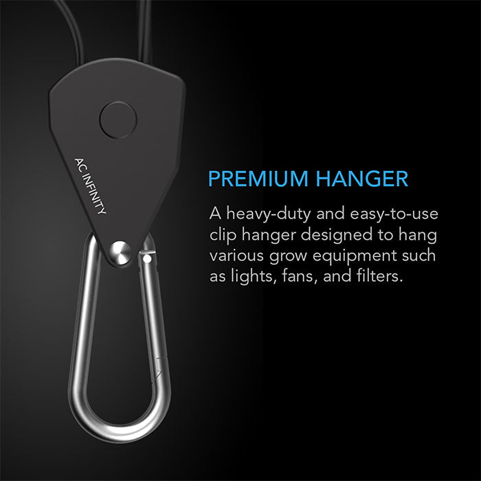 AC Infinity Heavy-Duty Adjustable Rope Clip Hanger, 2 Pairs