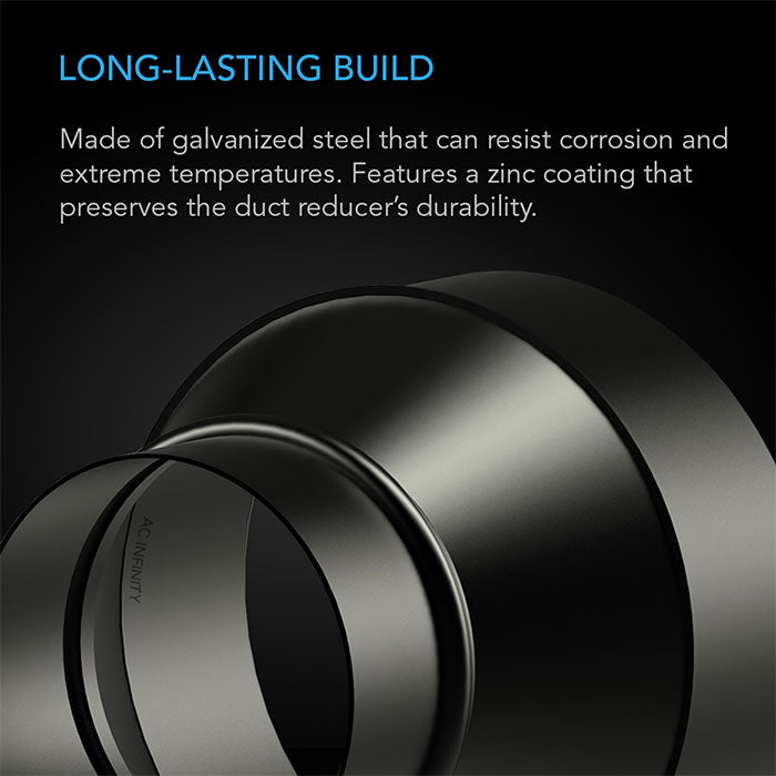 AC Infinity Galvanized Steel Duct Reducer