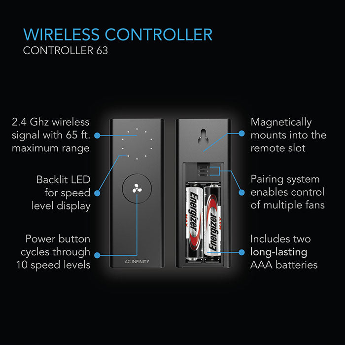 AC Infinity CLOUDLIFT S14 Floor/Wall Fan with Wireless Controller, 14"