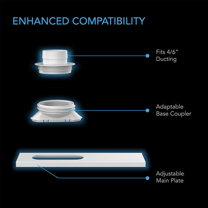 AC Infinity Adjustable Vent Port Window Duct Kit for Inline Fans