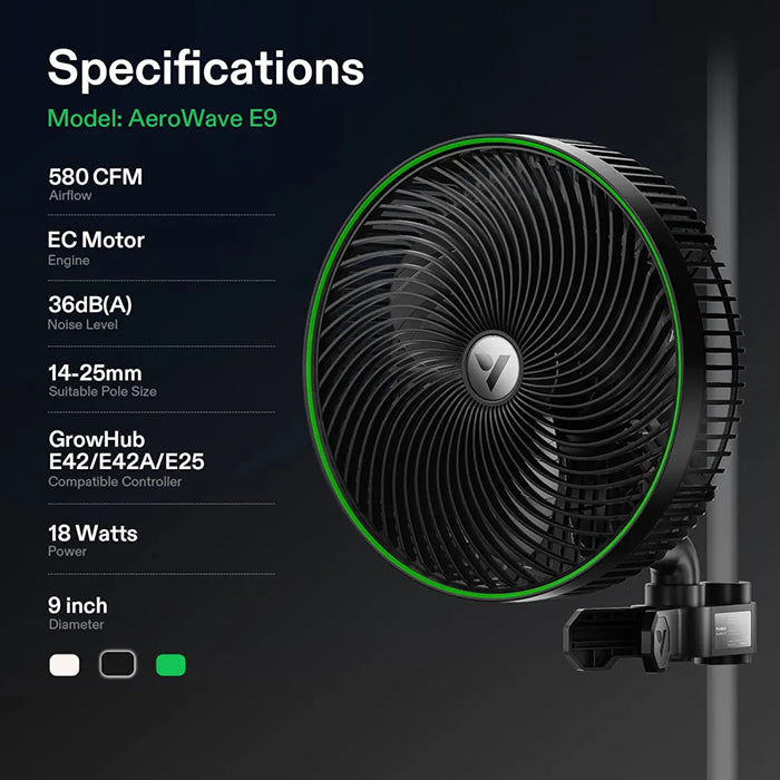 Vivosun AeroWave E Series Oscillating Grow Tent Clip Fan