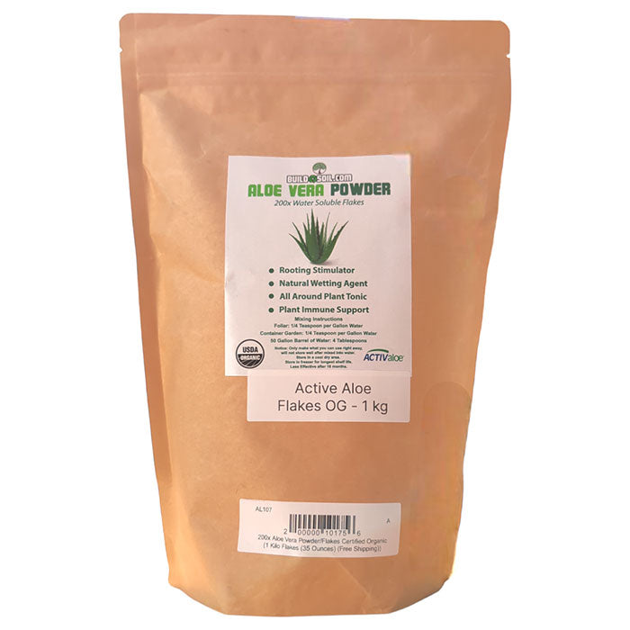 BuildASoil 200x Certified Organic Aloe Vera Powder Flakes, 35 oz.