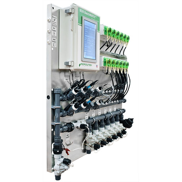 Agrowtek GrowControl BDX BatchMatic 6-Zone/10 Peristaltic Pump Fertigation System With Temperature, pH, & EC Sensors