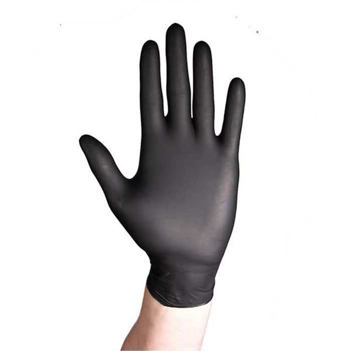 BMC Protect Black Grip Protect Precise Powder Free Nitrile Gloves 5 mil, Small, Pack of 100