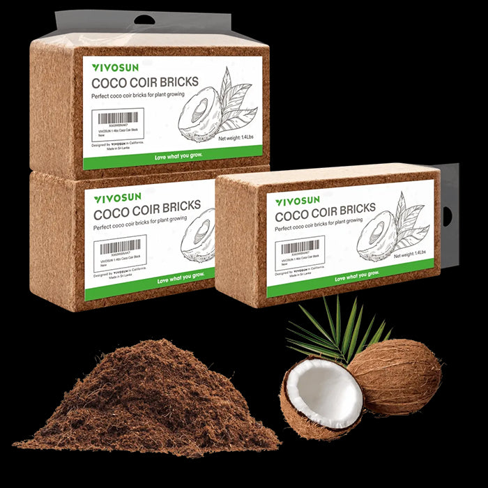 Vivosun Compressed Coco Coir Brick, Pack of 3