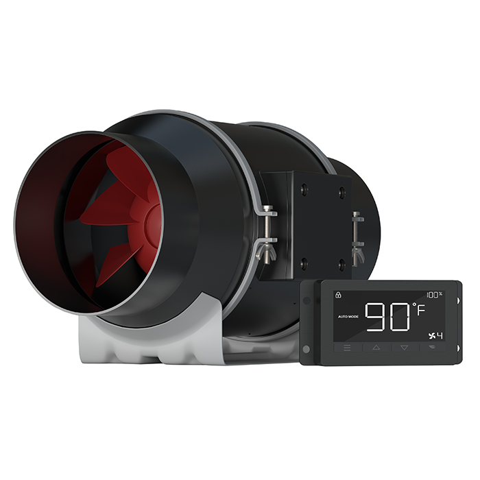 Covert 6 Inch Smart Inline Fan With Temperature and Humidity Controller, 350 CFM